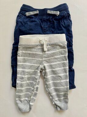 Carter's Baby Boy 2pc Pants Bundle Navy Stripe 9M